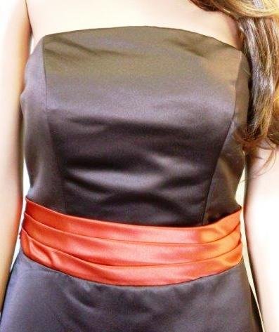orange and brown bridesmaid dress